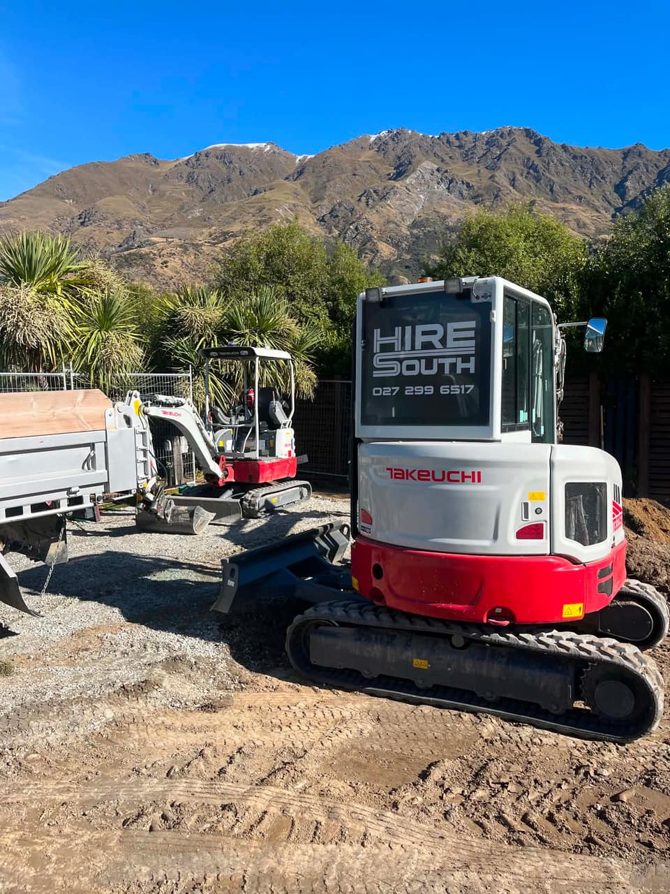 Hire South Takeuchi 3.5-tonne digger available for dry hire across Central Otago